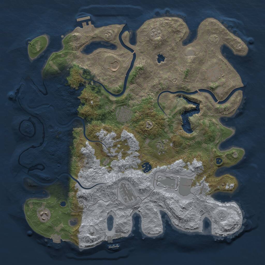 Rust Map: Procedural Map, Size: 4000, Seed: 1928485098, 15 Monuments
