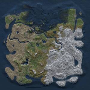 Thumbnail Rust Map: Procedural Map, Size: 4500, Seed: 158132, 16 Monuments
