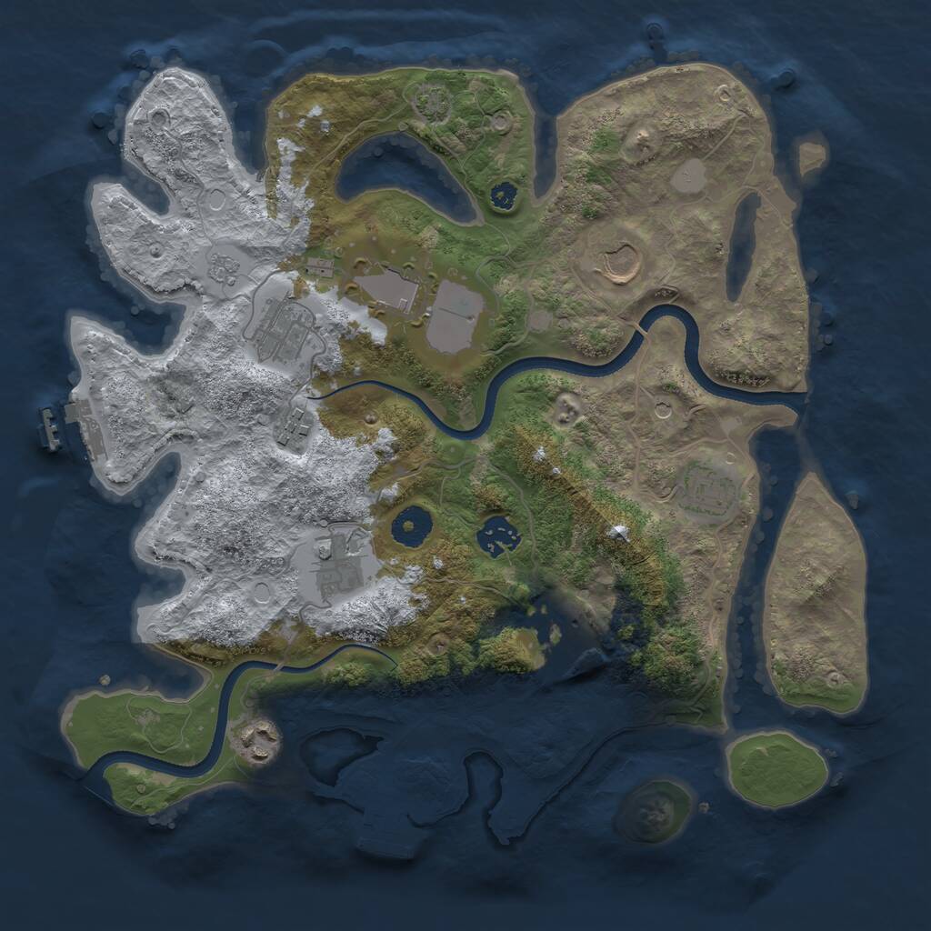 Rust Map: Procedural Map, Size: 3500, Seed: 711532697, 15 Monuments