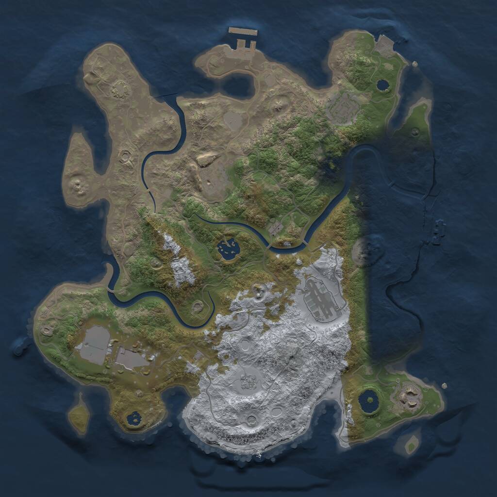Rust Map: Procedural Map, Size: 3500, Seed: 448908, 12 Monuments