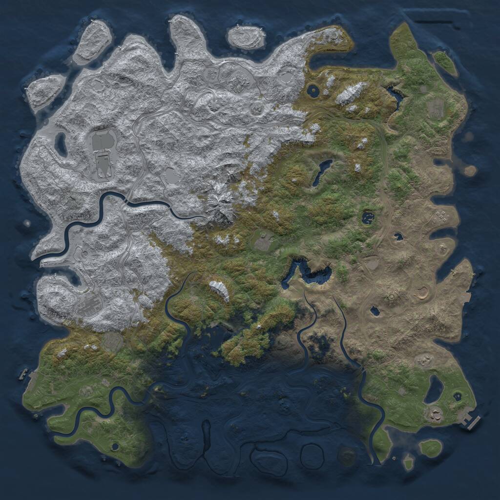 Rust Map: Procedural Map, Size: 6000, Seed: 238955, 17 Monuments