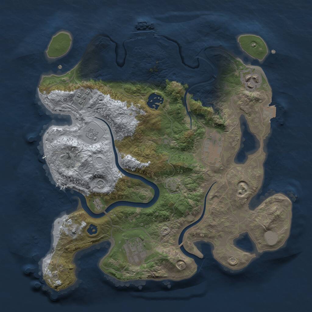 Rust Map: Procedural Map, Size: 3000, Seed: 2025101115, 10 Monuments