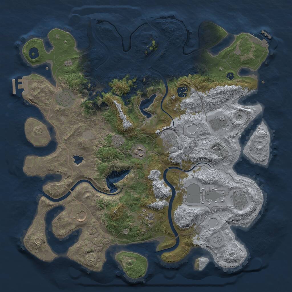 Rust Map: Procedural Map, Size: 4000, Seed: 42301951, 16 Monuments