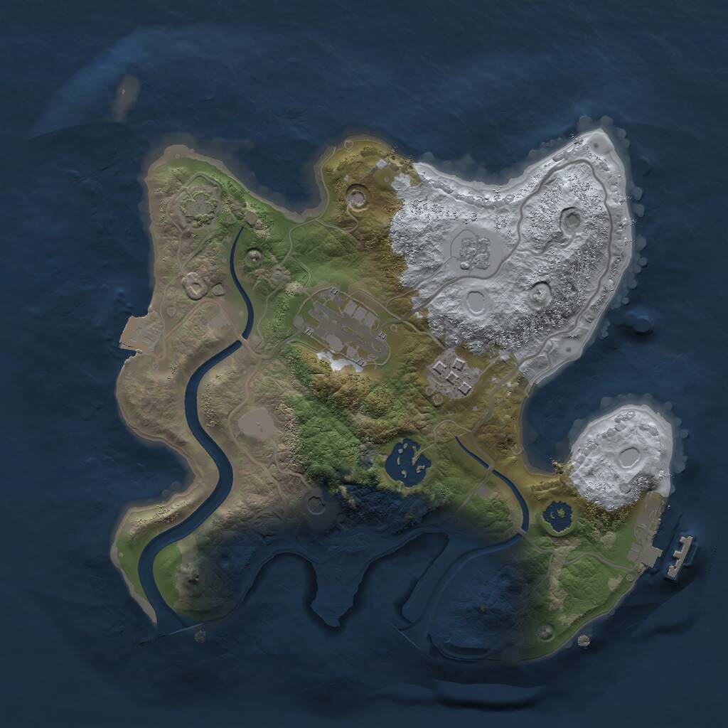 Rust Map: Procedural Map, Size: 2500, Seed: 8213791, 8 Monuments