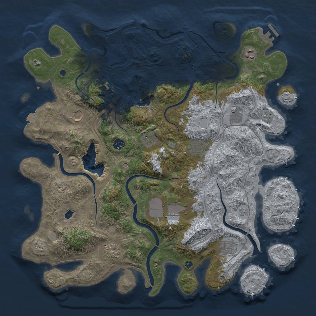 Rust Map: Procedural Map, Size: 4250, Seed: 1902360237, 15 Monuments