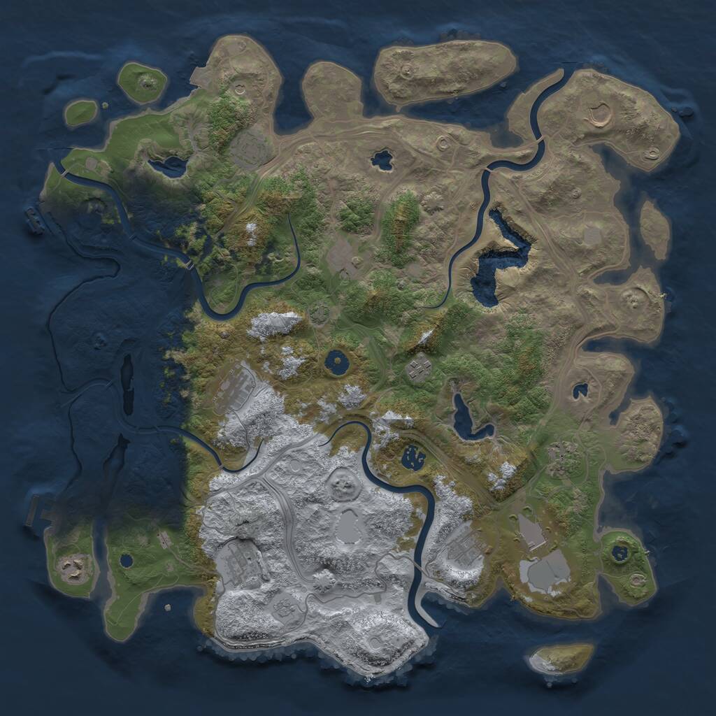 Rust Map: Procedural Map, Size: 4500, Seed: 13601482, 17 Monuments