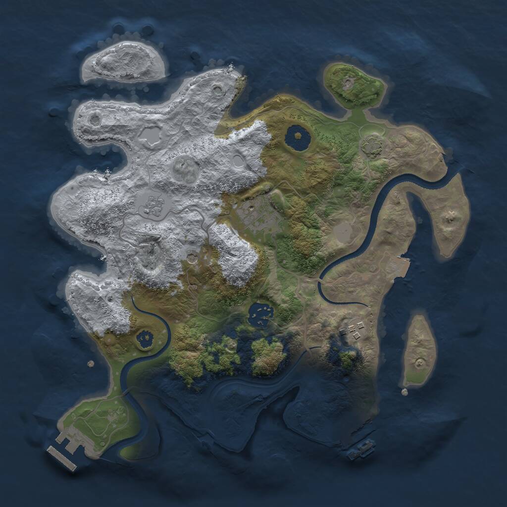 Rust Map: Procedural Map, Size: 3000, Seed: 1098952153, 9 Monuments