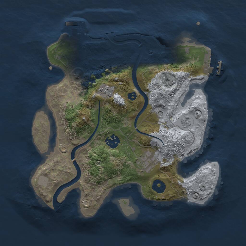 Rust Map: Procedural Map, Size: 2750, Seed: 10061979, 8 Monuments