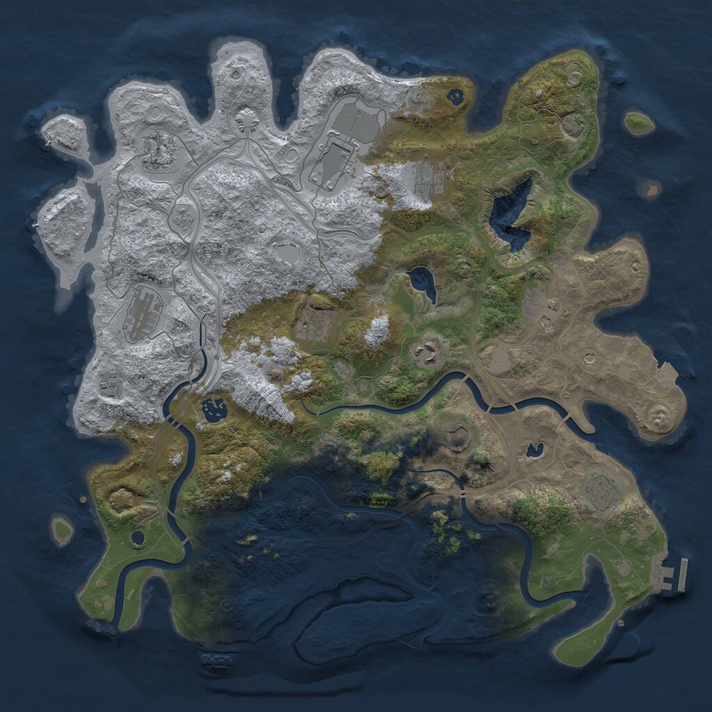 Rust Map: Procedural Map, Size: 4250, Seed: 2004822068, 17 Monuments