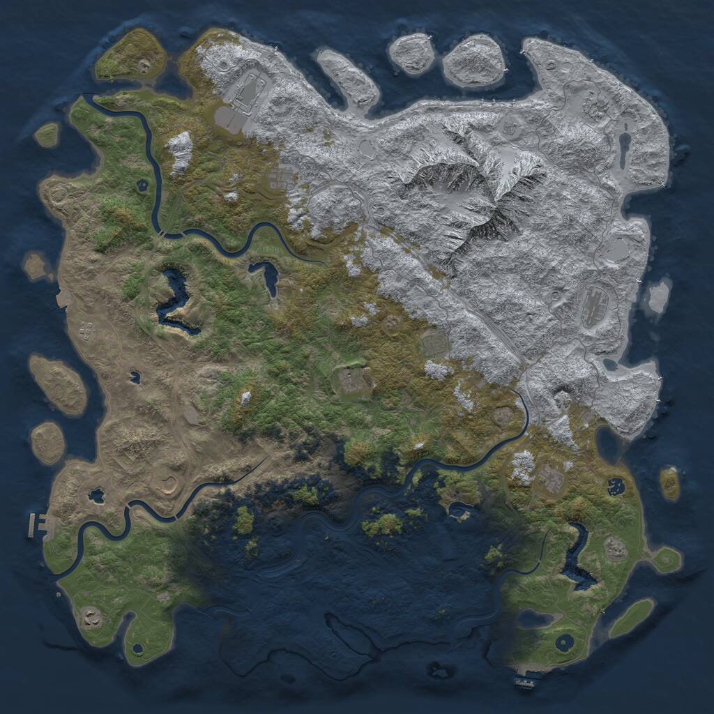Rust Map: Procedural Map, Size: 6000, Seed: 482025, 17 Monuments