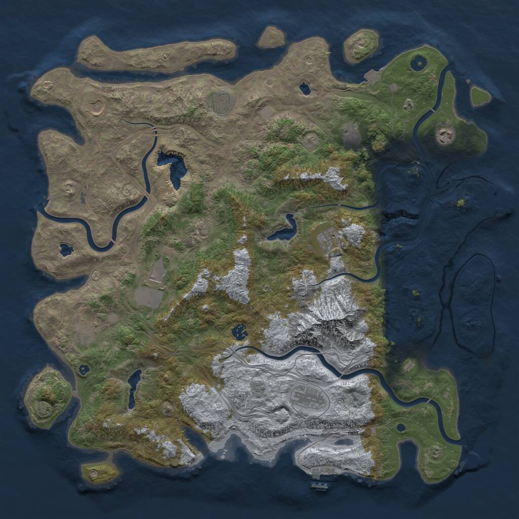 Rust Map: Procedural Map, Size: 5000, Seed: 1146954964, 16 Monuments