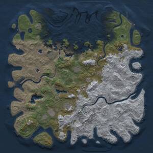 Thumbnail Rust Map: Procedural Map, Size: 5000, Seed: 1365235115, 14 Monuments