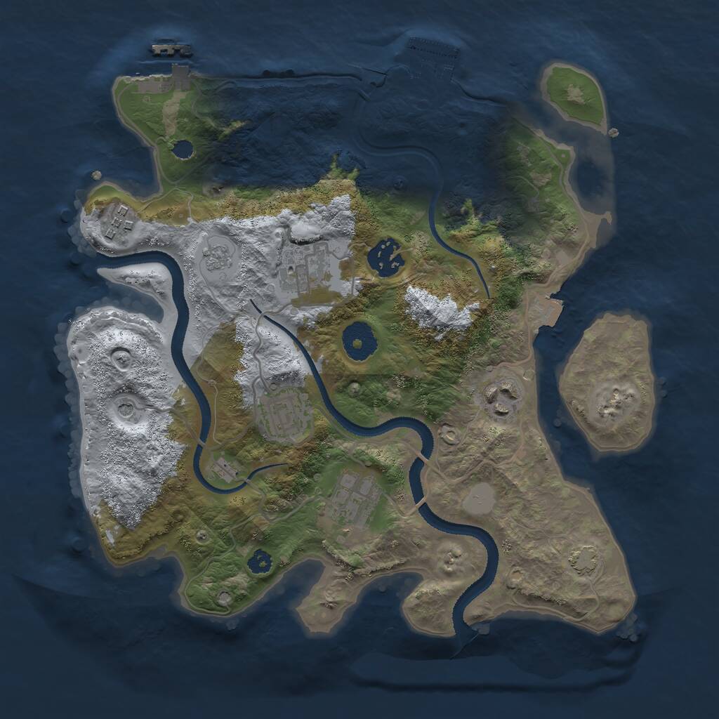 Rust Map: Procedural Map, Size: 3000, Seed: 421313, 12 Monuments