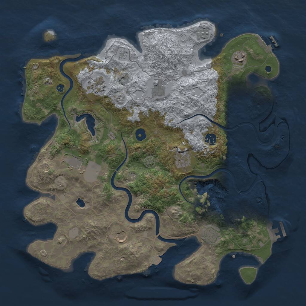 Rust Map: Procedural Map, Size: 4000, Seed: 147337502, 15 Monuments