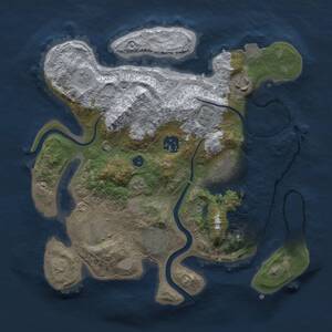 Thumbnail Rust Map: Procedural Map, Size: 3000, Seed: 1145767477, 10 Monuments