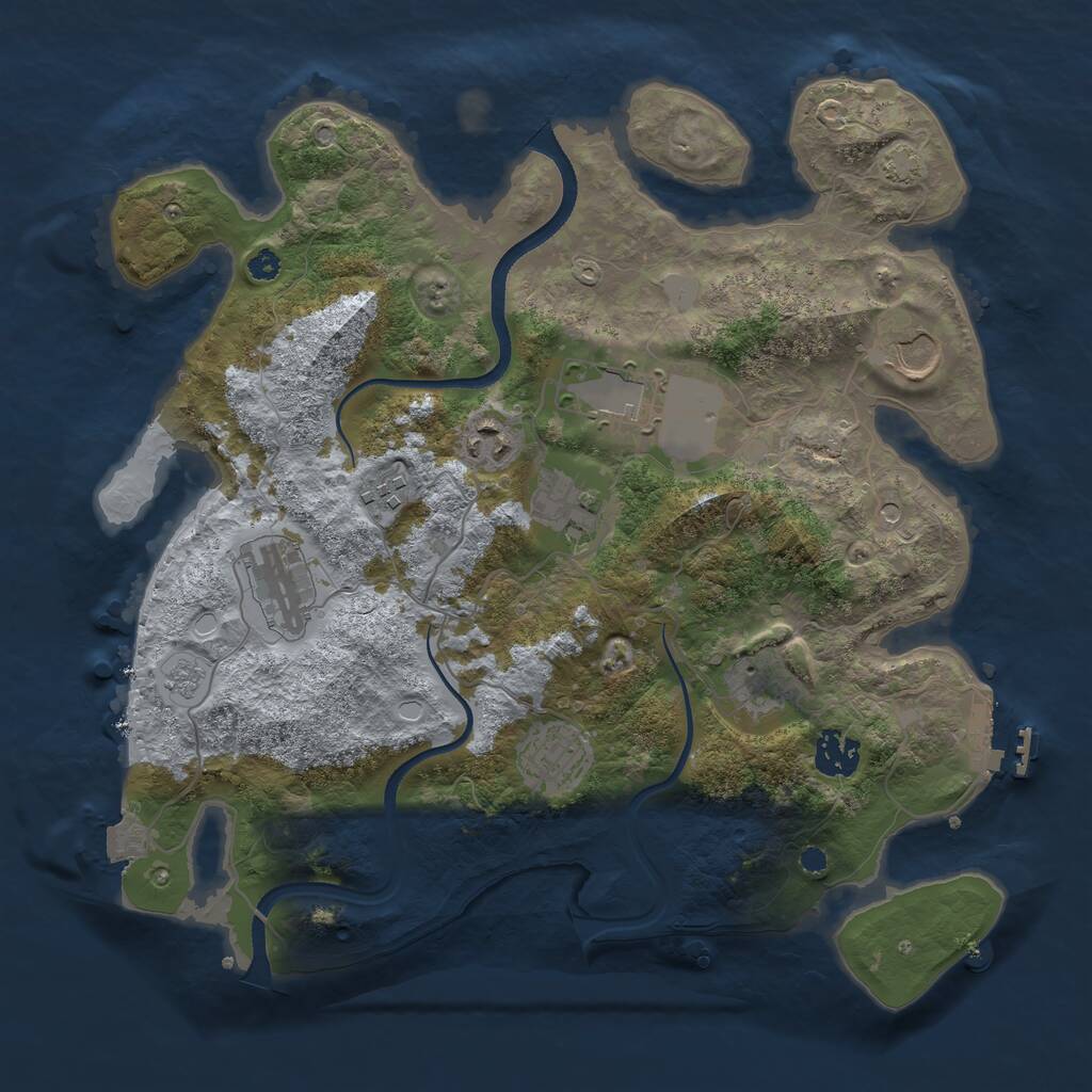 Rust Map: Procedural Map, Size: 3500, Seed: 1891475641, 14 Monuments