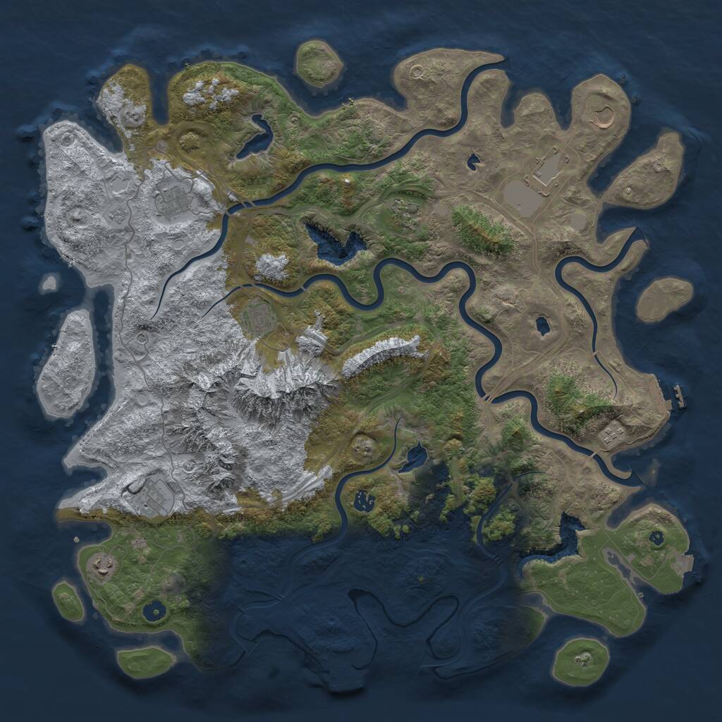 Rust Map: Procedural Map, Size: 5000, Seed: 1777089542, 15 Monuments