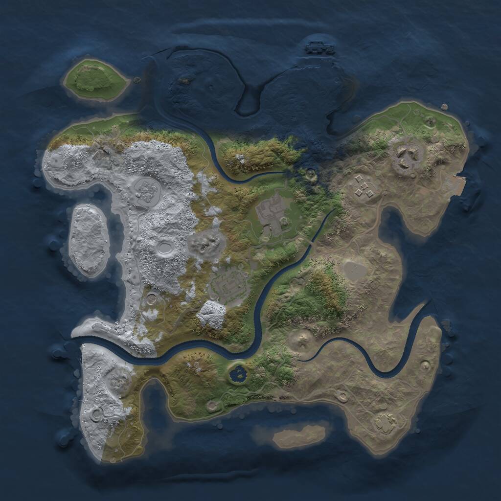Rust Map: Procedural Map, Size: 3000, Seed: 78414237, 9 Monuments