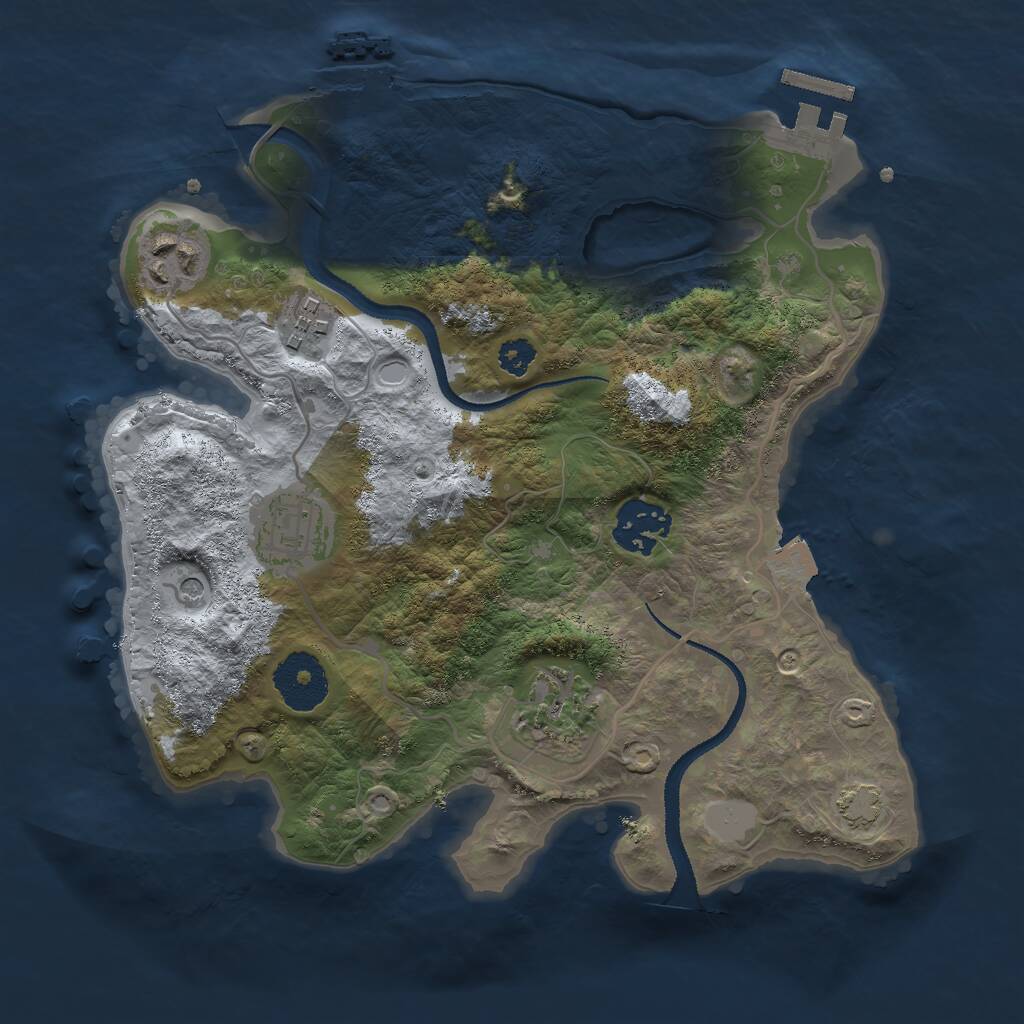 Rust Map: Procedural Map, Size: 2800, Seed: 421313, 10 Monuments