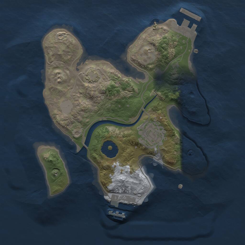 Rust Map: Procedural Map, Size: 2200, Seed: 47411321, 5 Monuments