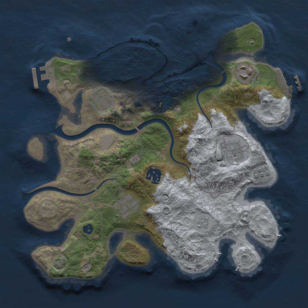 Rust Map: Procedural Map, Size: 3000, Seed: 859981921, 12 Monuments