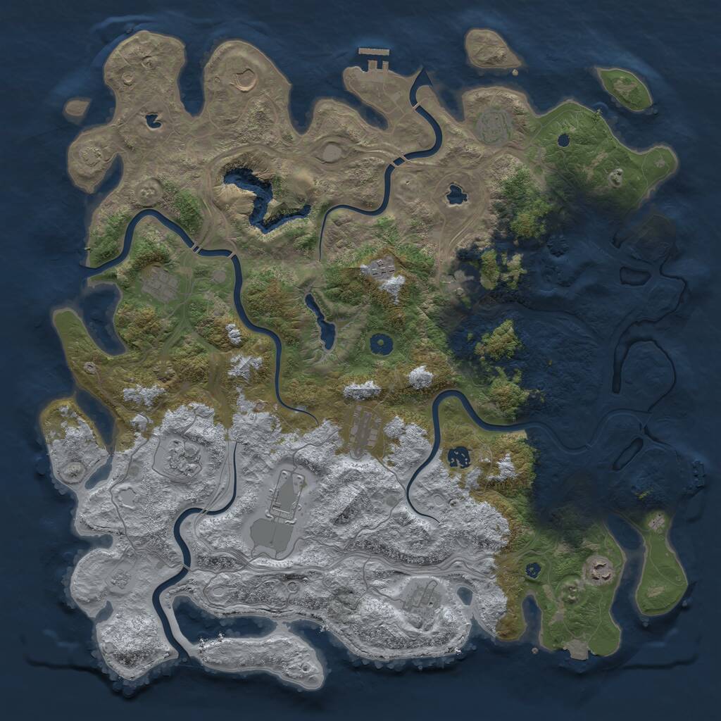Rust Map: Procedural Map, Size: 4750, Seed: 684099242, 17 Monuments