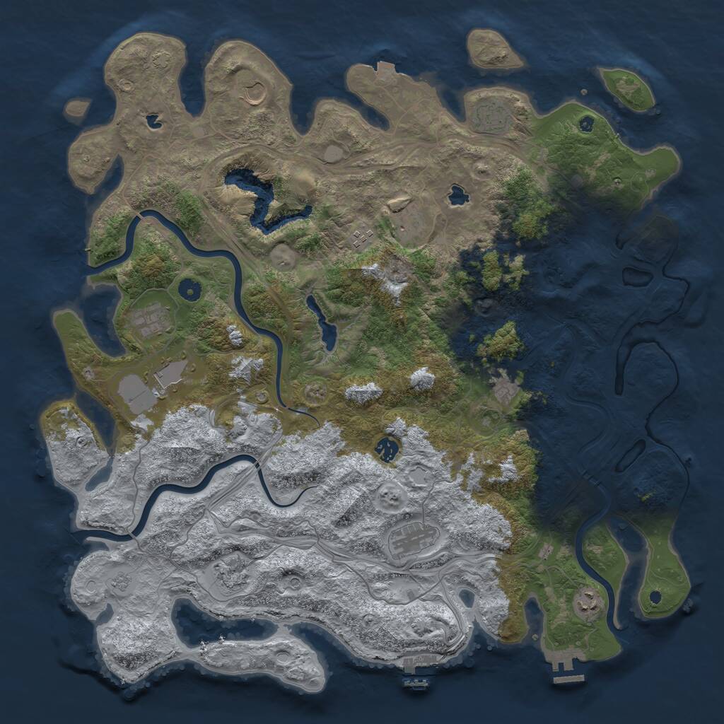 Rust Map: Procedural Map, Size: 4750, Seed: 684099242, 17 Monuments