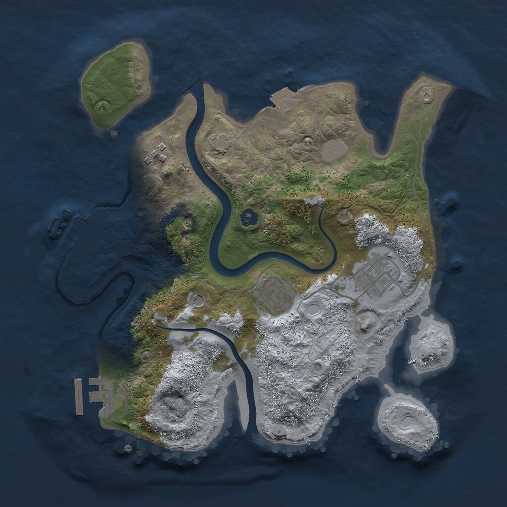 Rust Map: Procedural Map, Size: 2800, Seed: 244370750, 8 Monuments