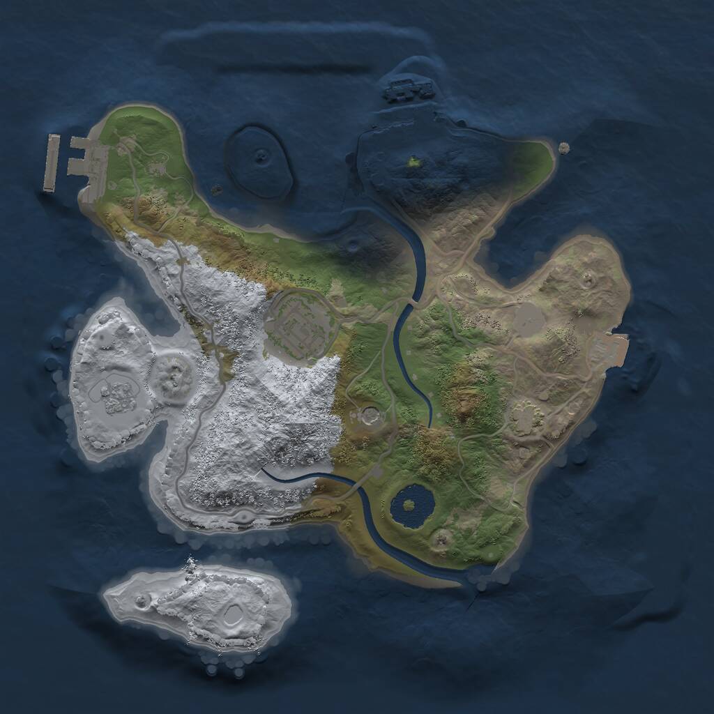 Rust Map: Procedural Map, Size: 2500, Seed: 1404371387, 7 Monuments
