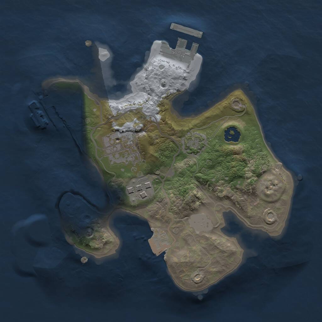 Rust Map: Procedural Map, Size: 2000, Seed: 681023656, 6 Monuments