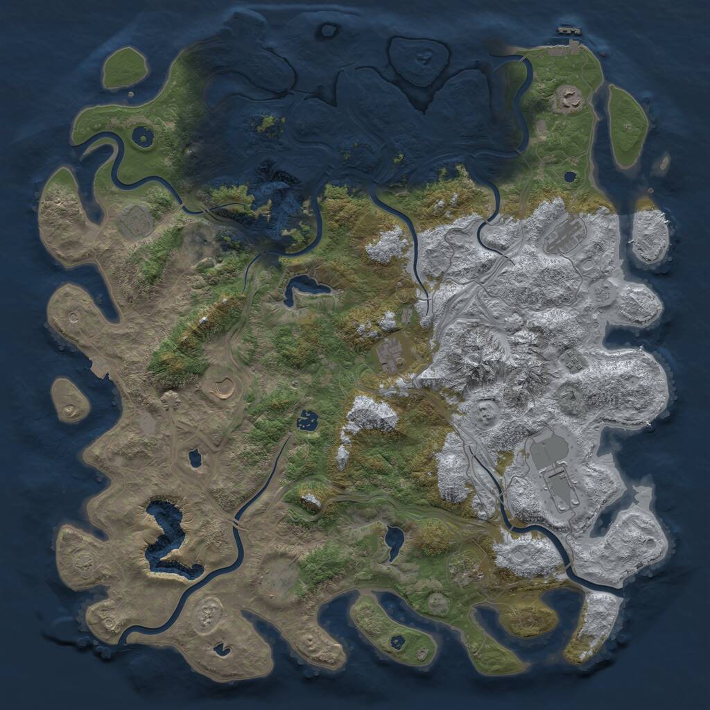 Rust Map: Procedural Map, Size: 5000, Seed: 163049018, 17 Monuments