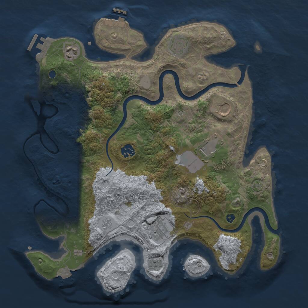 Rust Map: Procedural Map, Size: 3500, Seed: 1218819956, 13 Monuments