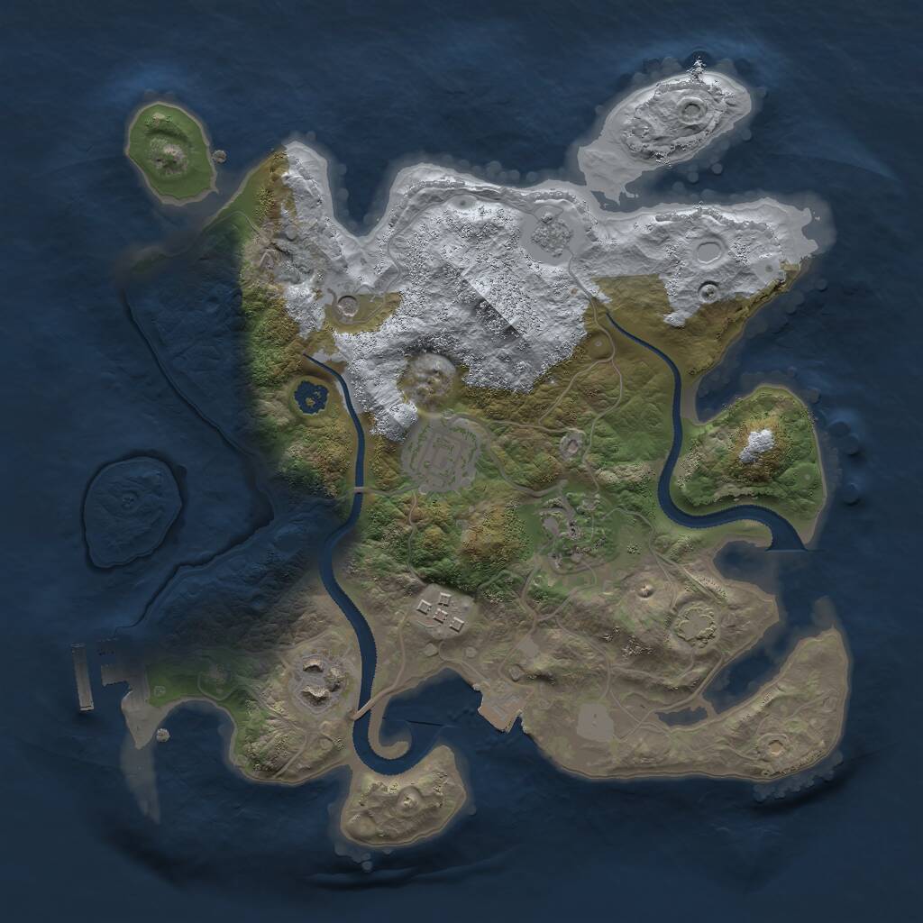 Rust Map: Procedural Map, Size: 2800, Seed: 45673575, 9 Monuments