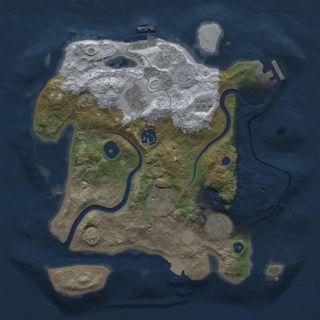 Rust Map: Procedural Map, Size: 3000, Seed: 102443829, 10 Monuments