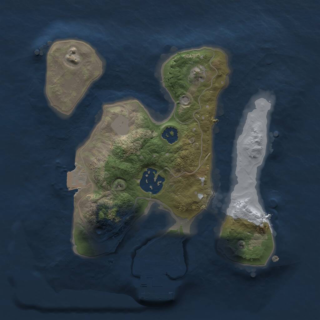 Rust Map: Procedural Map, Size: 2000, Seed: 90210, 3 Monuments