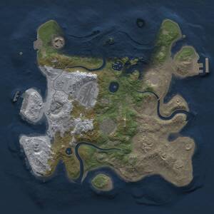 Thumbnail Rust Map: Procedural Map, Size: 3000, Seed: 16650, 11 Monuments