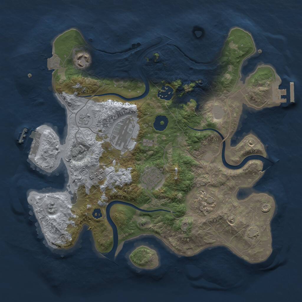 Rust Map: Procedural Map, Size: 3000, Seed: 16650, 11 Monuments