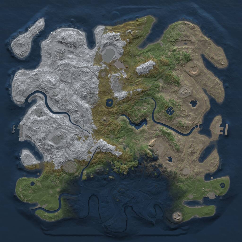 Rust Map: Procedural Map, Size: 4500, Seed: 882769401, 16 Monuments
