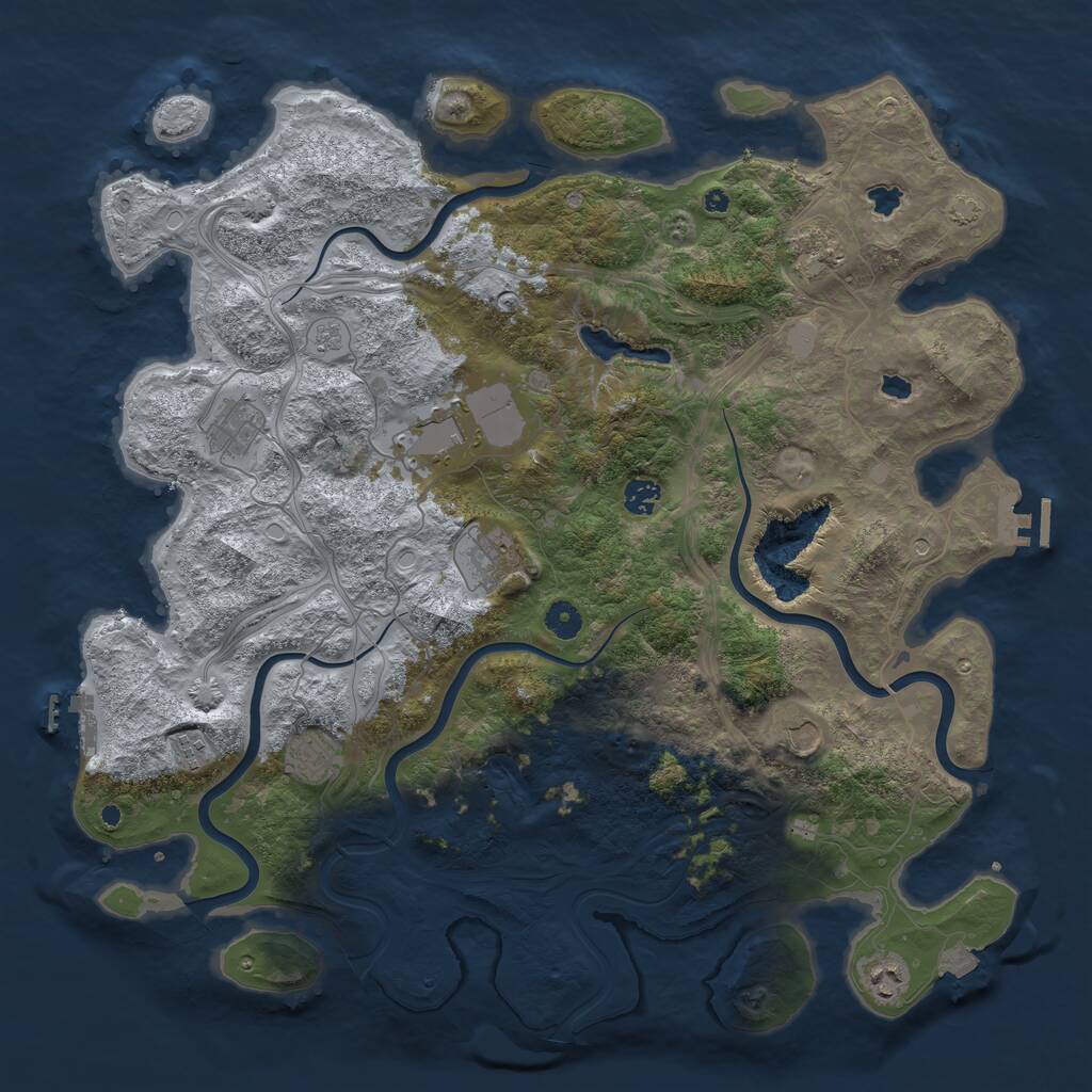 Rust Map: Procedural Map, Size: 4500, Seed: 691398466, 15 Monuments