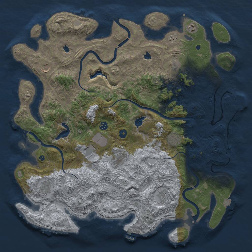 Rust Map: Procedural Map, Size: 4500, Seed: 575164653, 16 Monuments