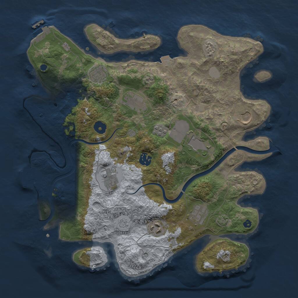 Rust Map: Procedural Map, Size: 3600, Seed: 474536, 15 Monuments