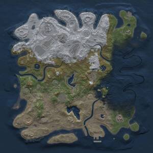 Thumbnail Rust Map: Procedural Map, Size: 4000, Seed: 188669, 14 Monuments