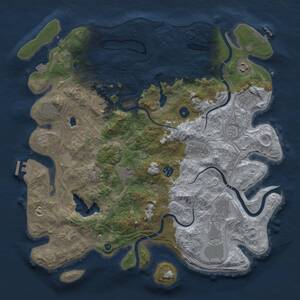 Thumbnail Rust Map: Procedural Map, Size: 4250, Seed: 1303041246, 17 Monuments