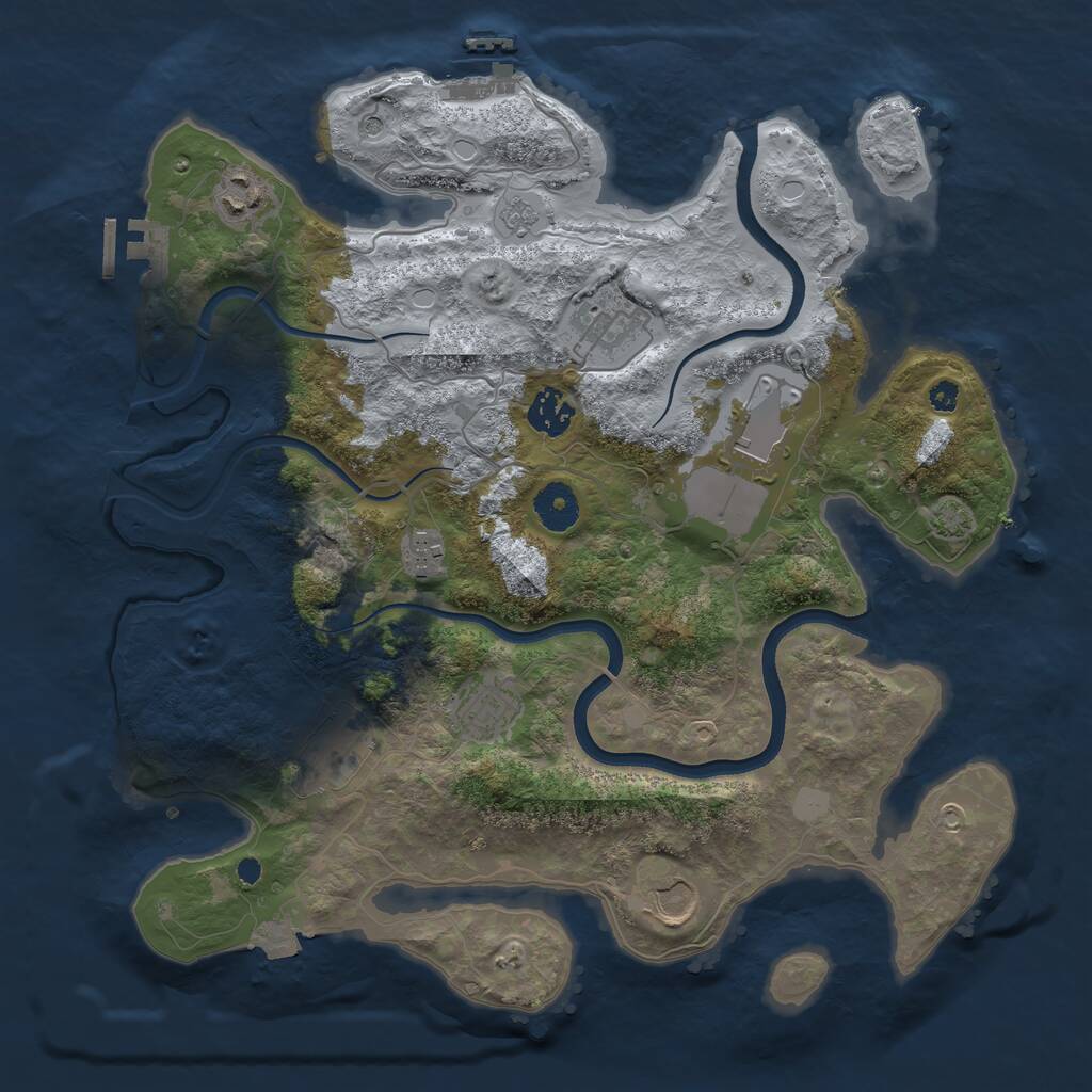 Rust Map: Procedural Map, Size: 3600, Seed: 634, 14 Monuments