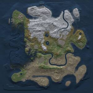 Thumbnail Rust Map: Procedural Map, Size: 3600, Seed: 634, 14 Monuments