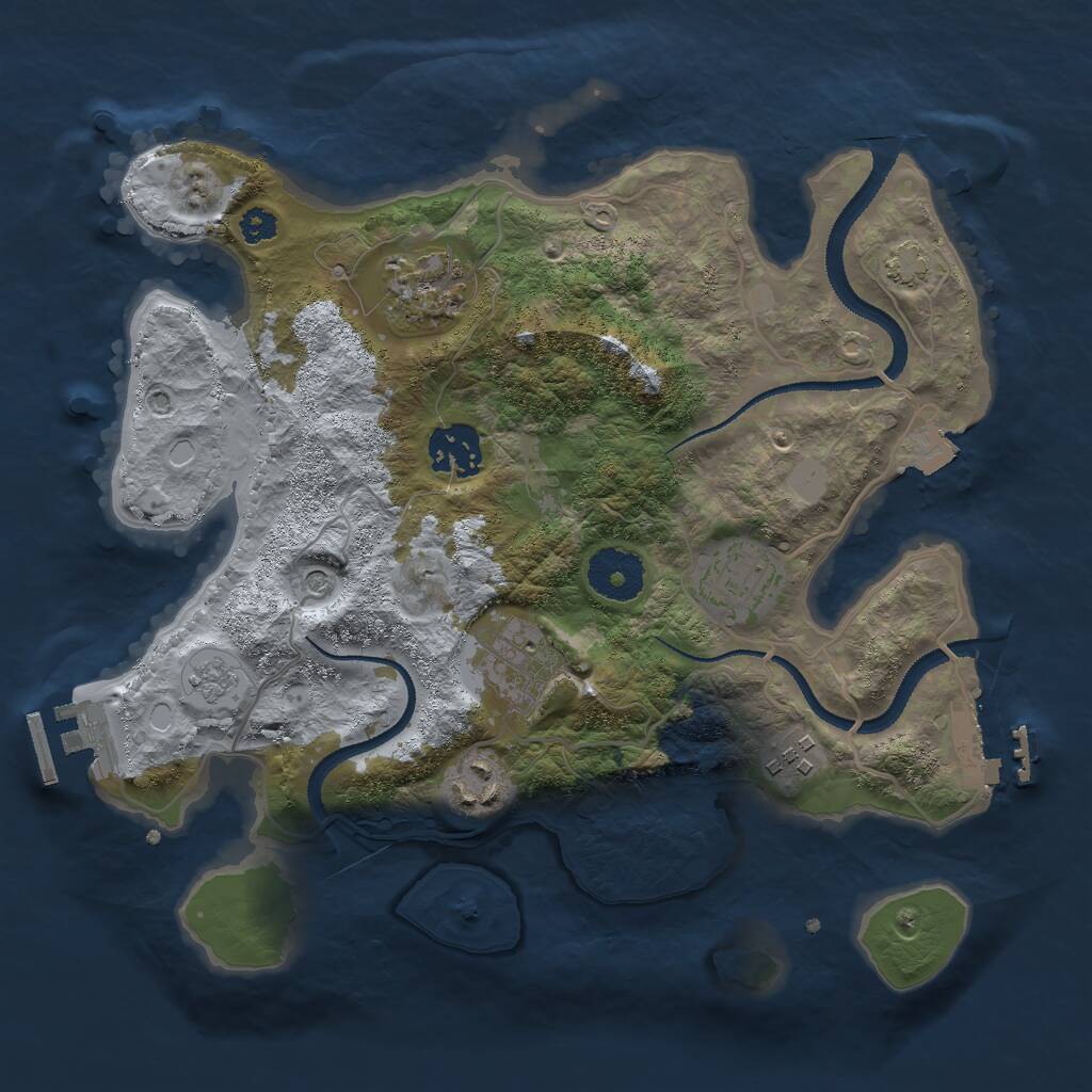 Rust Map: Procedural Map, Size: 3000, Seed: 472822415, 12 Monuments