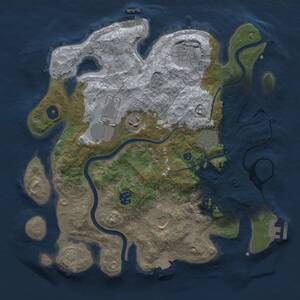 Thumbnail Rust Map: Procedural Map, Size: 3500, Seed: 1267129344, 13 Monuments