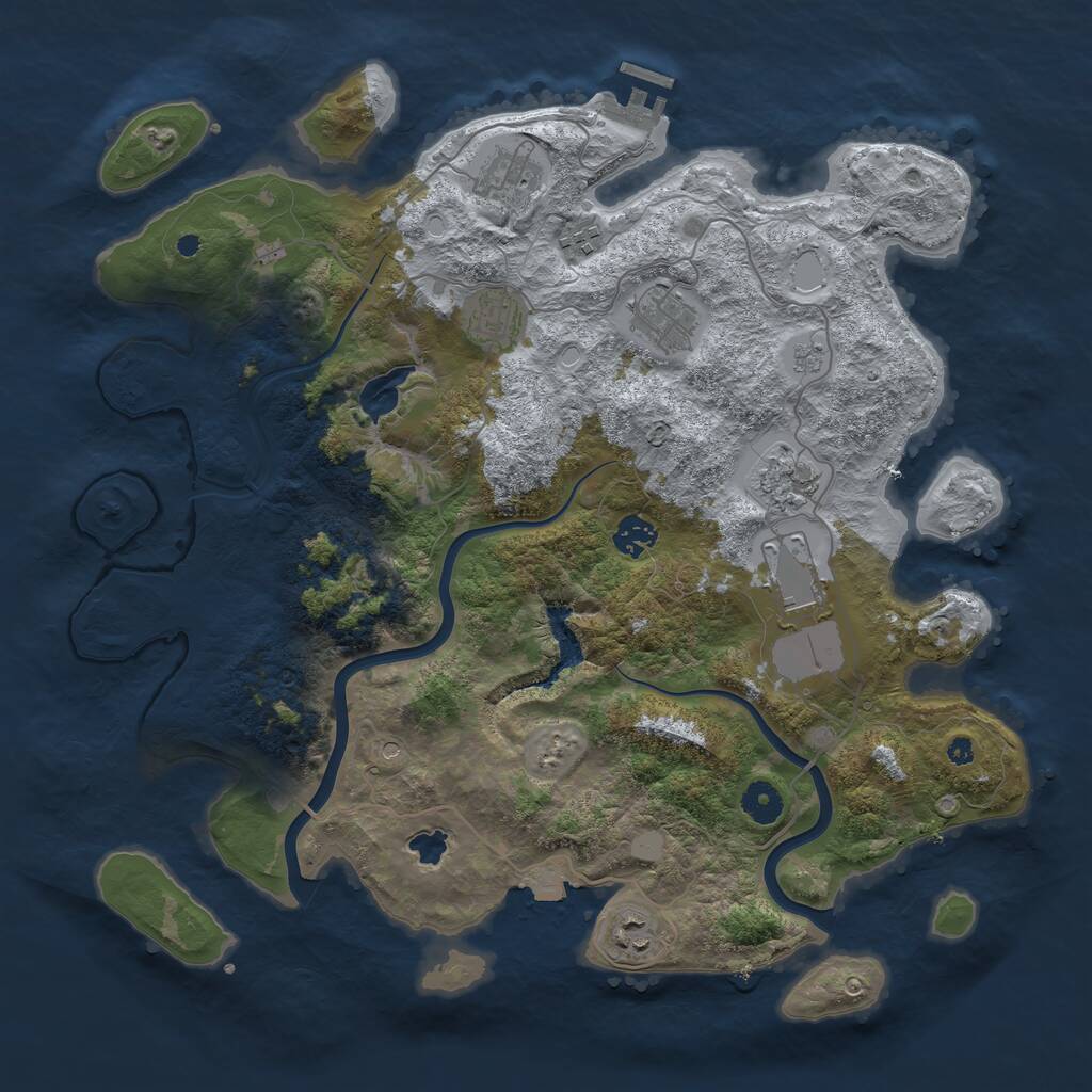 Rust Map: Procedural Map, Size: 4000, Seed: 61016904, 13 Monuments