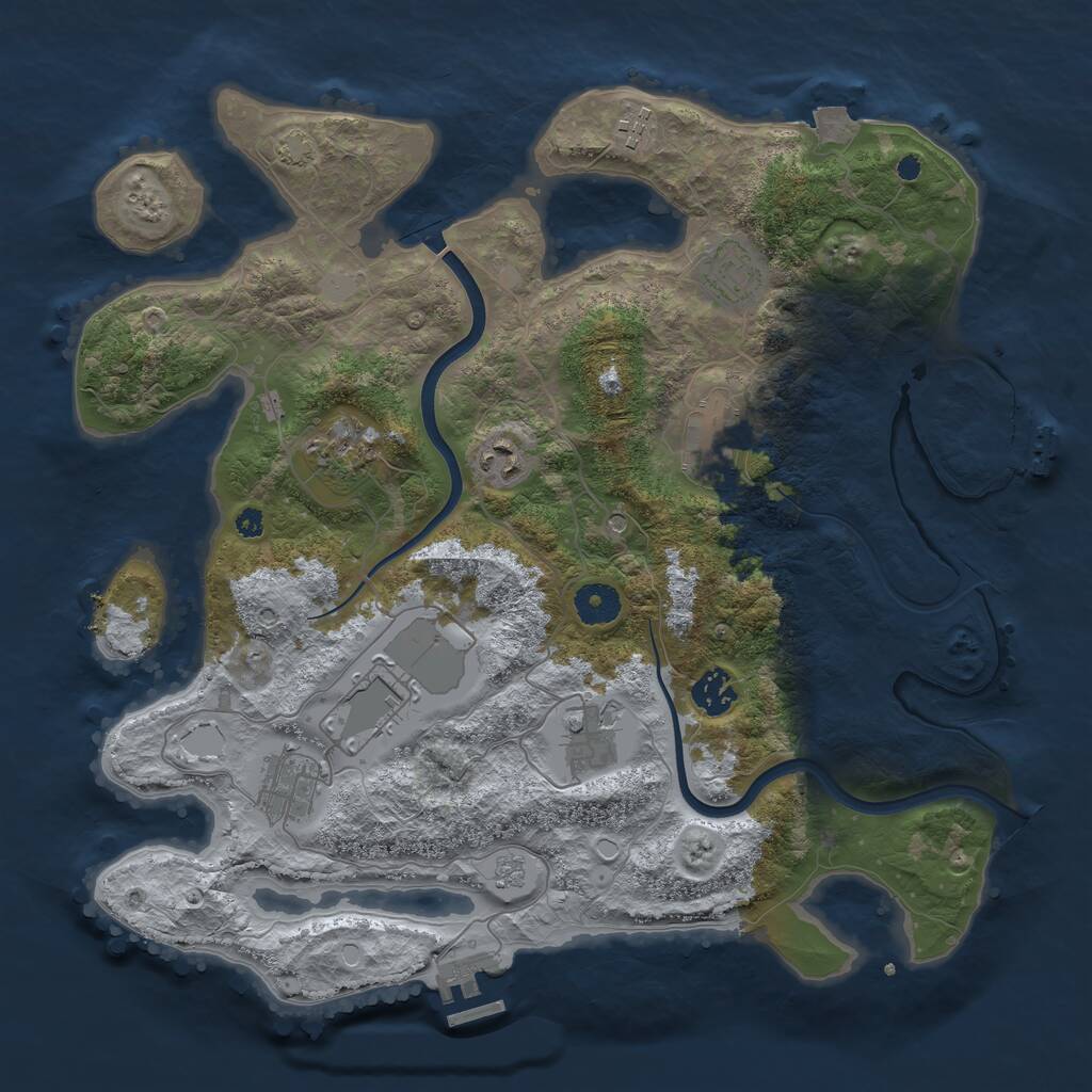 Rust Map: Procedural Map, Size: 3750, Seed: 89506095, 15 Monuments