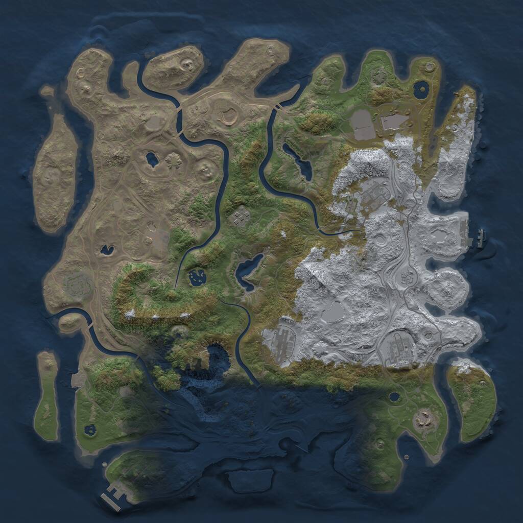 Rust Map: Procedural Map, Size: 4500, Seed: 29683159, 16 Monuments